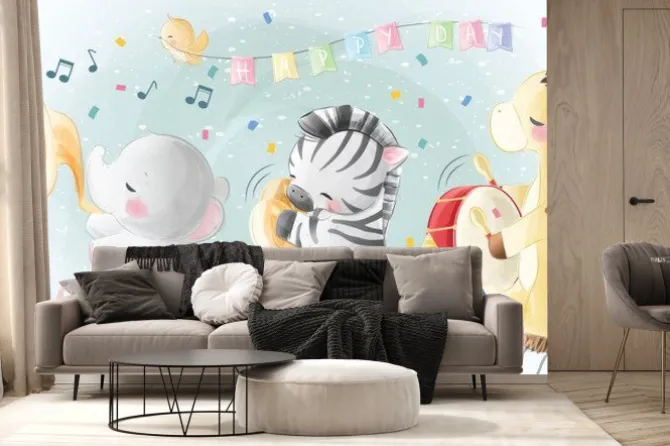 Fototapeta: Cute safari animals parade 2