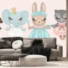 Fototapeta: Cute stuffed animals - fashion girls characters. kid nursery