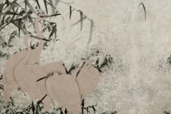 Fototapeta: Czaple i bambus na tle z delikatną teksturą