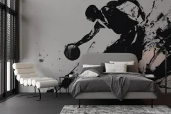 Fototapeta: Czarna akwarela koszykarza