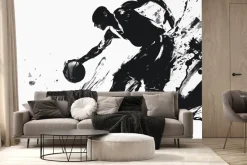 Fototapeta: Czarna akwarela koszykarza