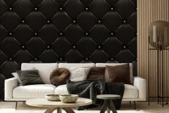 Fototapeta: Czarna pikowana tekstura ze złotem