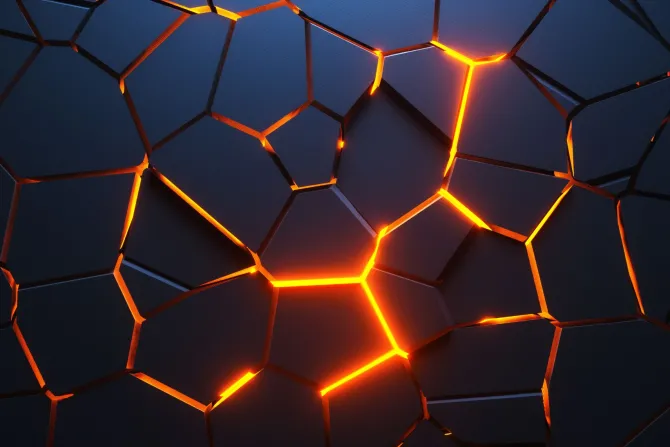 Fototapeta: Czarna pękająca ściana 3d