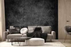 Fototapeta: Czarna porysowana ściana z betonu
