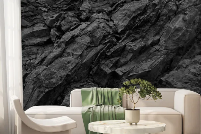 Fototapeta: Czarna skała z efektem 3d