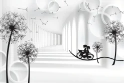 Fototapeta: Czarne dmuchawce w przestrzeni 3d