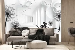 Fototapeta: Czarne dmuchawce w przestrzeni 3d