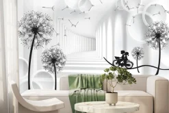 Fototapeta: Czarne dmuchawce w przestrzeni 3d