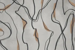 Fototapeta: Czarne falowane linie na szarym tle