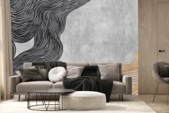 Fototapeta: Czarne i złote linie minimalizm