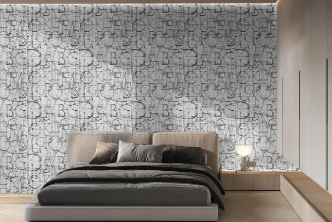 Fototapeta: Czarne litery alfabetu na białym tle