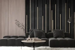 Fototapeta: Czarne paski ze złotym zdobieniem