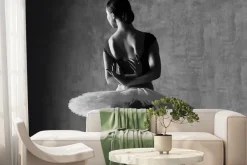 Fototapeta: Czarno-biała fotografia tańczącej baletnicy