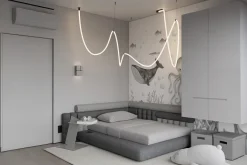 Fototapeta: Czarno-biała ilustracja wieloryba i ośmiornicy