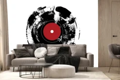 Fototapeta: Czarno-biała płyta winylowa