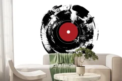 Fototapeta: Czarno-biała płyta winylowa