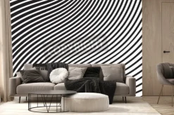 Fototapeta: Czarno-białe mobious fali paskiem konstrukcja optyczna opart