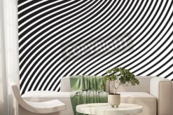 Fototapeta: Czarno-białe mobious fali paskiem konstrukcja optyczna opart