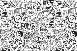 Fototapeta: Czarno-białe napisy w stylu graffiti