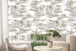 Fototapeta: Czarno-białe palmy w tropikach