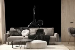 Fototapeta: Czarno-białe zdjęcie gimnastyczki