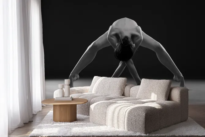 Fototapeta: Czarno-białe zdjęcie tańczącej kobiety