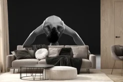 Fototapeta: Czarno-białe zdjęcie tańczącej kobiety