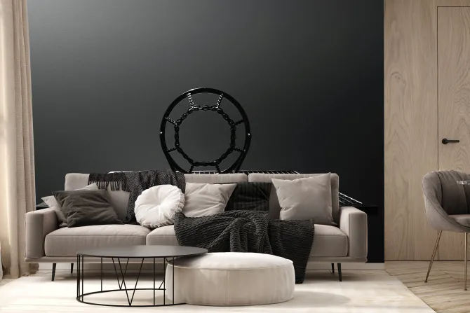 Fototapeta: Czarno-białe zdjęcie kosza do koszykówki