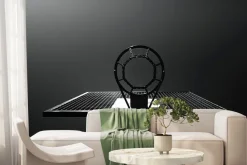 Fototapeta: Czarno-białe zdjęcie kosza do koszykówki