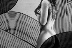 Fototapeta: Czarno-biały rysunek atrakcyjnej kobiety