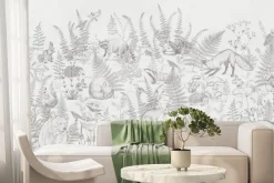 Fototapeta: Czarno-biały rysunek ze zwierzętami