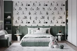 Fototapeta: Czarno-biały wzór z ludźmi na rowerach