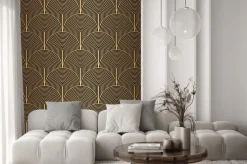 Fototapeta: Czarno-złotawy wzór art-deco