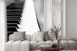 Fototapeta: Czarny fortepian bliska rozmycie tła i pierwszego planu.