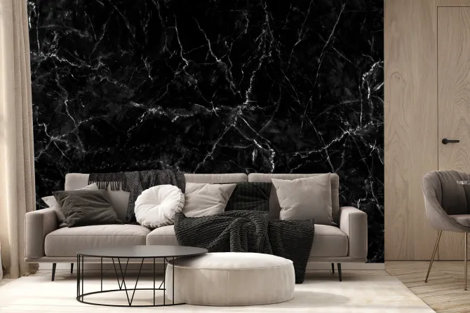 Fototapeta: Czarny marmur z białymi pęknięciami