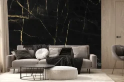 Fototapeta: Czarny marmur ze złotymi akcentami