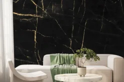 Fototapeta: Czarny marmur ze złotymi akcentami