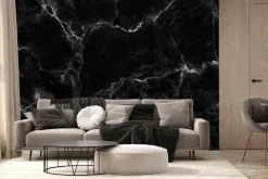 Fototapeta: Czarny marmur z białymi zdobieniami