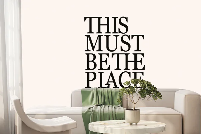 Fototapeta: Czarny napis po angielsku na jasnym tle