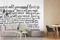 Fototapeta: Czarny opis o miłości na białym tle