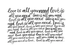 Fototapeta: Czarny opis o miłości na białym tle