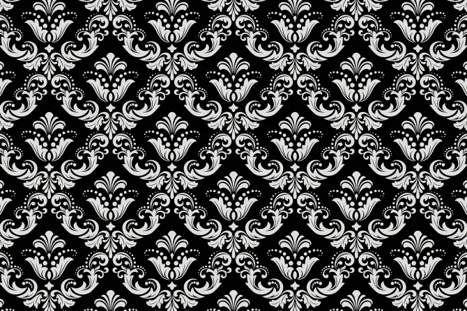 Fototapeta: Czarny-biały wzór ornamentowy