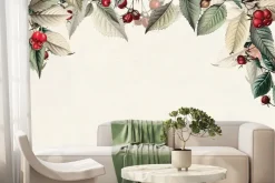 Fototapeta: Czerwona jarzębina wśród liści