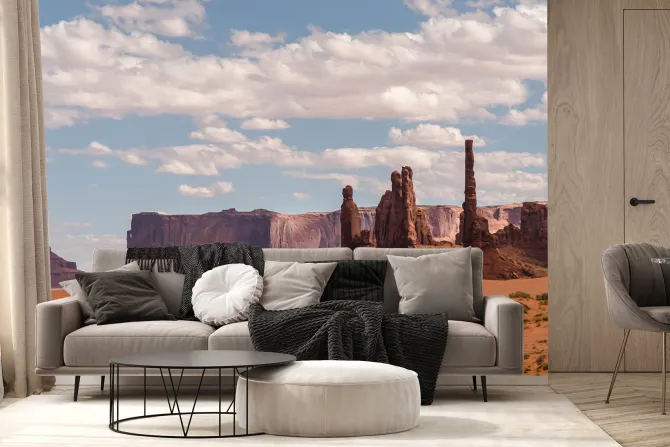 Fototapeta: Czerwona pustynia ze skałami