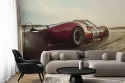 Fototapeta: Czerwony samochód w stylu retro