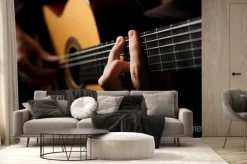 Fototapeta: Człowiek gra na gitarze akustycznej