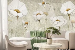Fototapeta: 3d białe kwiaty