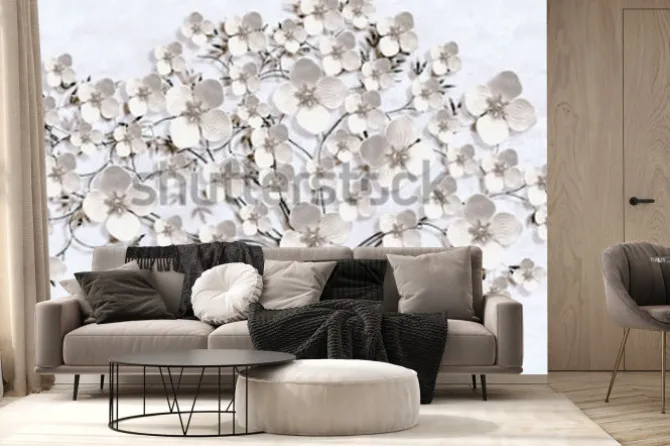 Fototapeta: 3d illustration of flower background-3d wallpaper