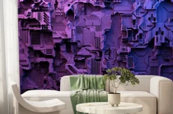 Fototapeta: 3d illustration of a pattern in the form of a metal, technological