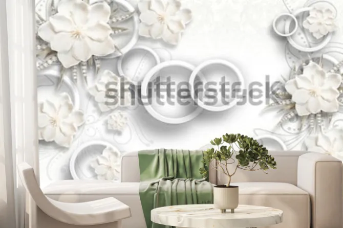 Fototapeta: 3d illustration of flower background-3d wallpaper